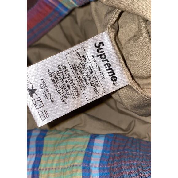 Supreme Madras Track Jacket Multi Color Plaid S/s‎ 17 Size Medium - Picture 6 of 7